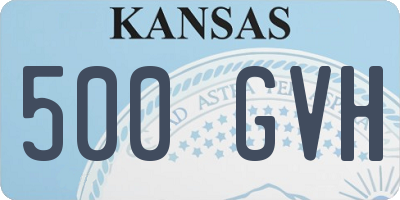 KS license plate 500GVH