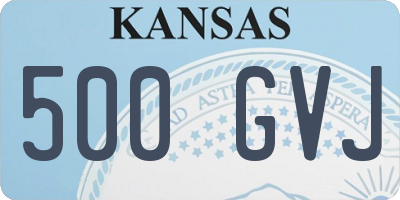 KS license plate 500GVJ
