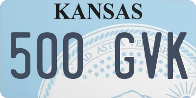 KS license plate 500GVK