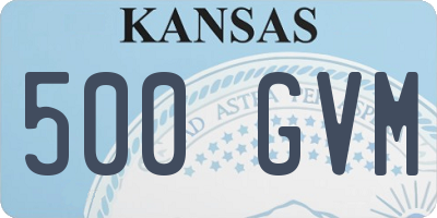 KS license plate 500GVM
