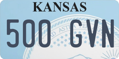 KS license plate 500GVN