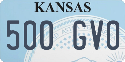 KS license plate 500GVO