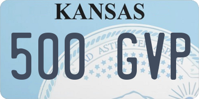 KS license plate 500GVP