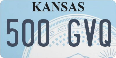 KS license plate 500GVQ