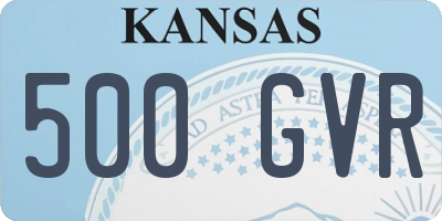 KS license plate 500GVR