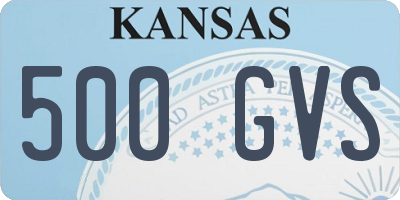 KS license plate 500GVS