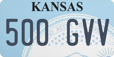 KS license plate 500GVV
