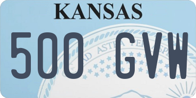 KS license plate 500GVW