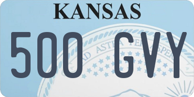 KS license plate 500GVY