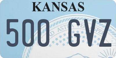 KS license plate 500GVZ