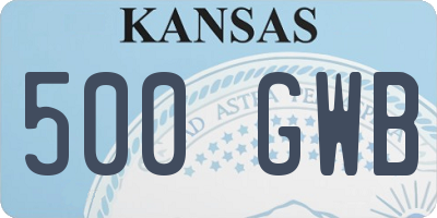 KS license plate 500GWB