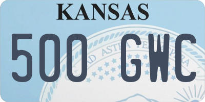 KS license plate 500GWC