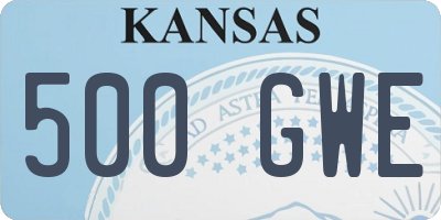 KS license plate 500GWE