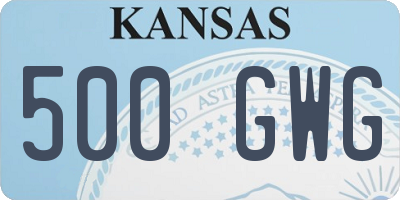 KS license plate 500GWG