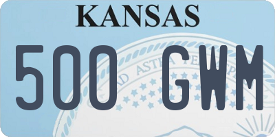 KS license plate 500GWM