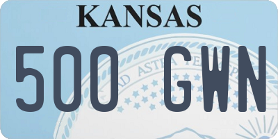 KS license plate 500GWN