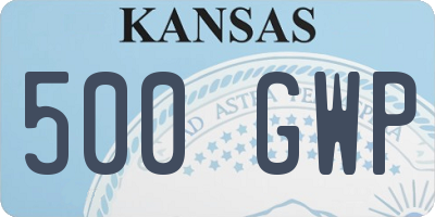 KS license plate 500GWP