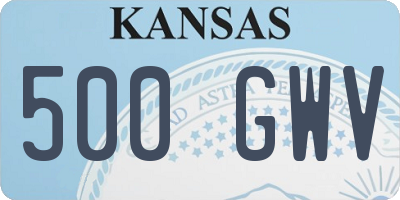 KS license plate 500GWV