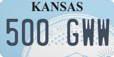 KS license plate 500GWW