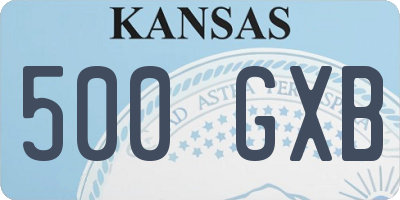 KS license plate 500GXB
