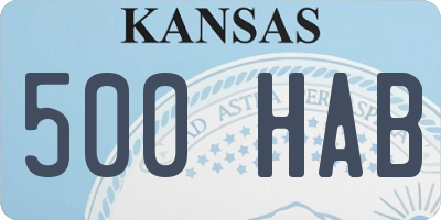 KS license plate 500HAB