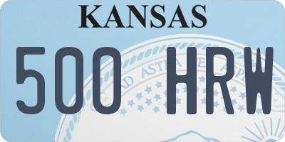 KS license plate 500HRW