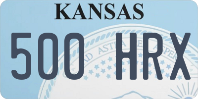KS license plate 500HRX
