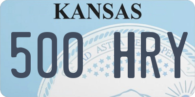 KS license plate 500HRY