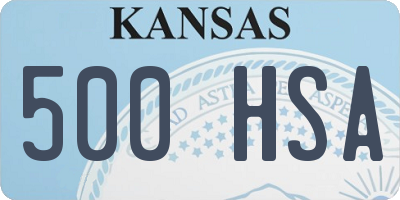 KS license plate 500HSA