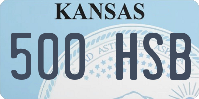 KS license plate 500HSB