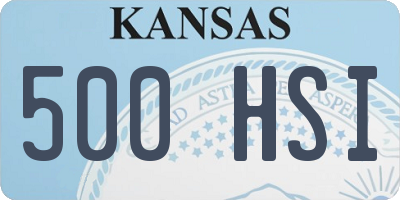 KS license plate 500HSI
