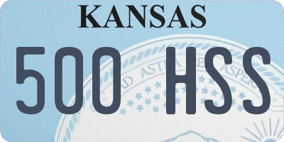 KS license plate 500HSS