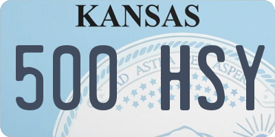 KS license plate 500HSY