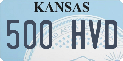 KS license plate 500HVD