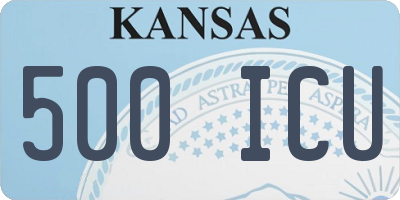 KS license plate 500ICU