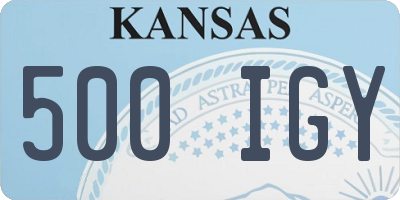 KS license plate 500IGY