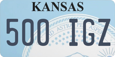 KS license plate 500IGZ