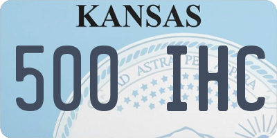 KS license plate 500IHC