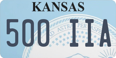 KS license plate 500IIA