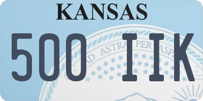 KS license plate 500IIK