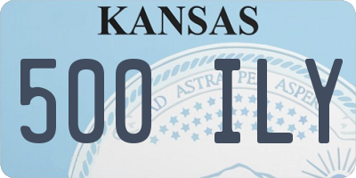 KS license plate 500ILY