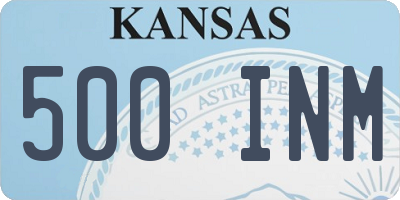 KS license plate 500INM