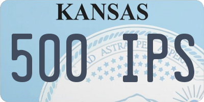 KS license plate 500IPS