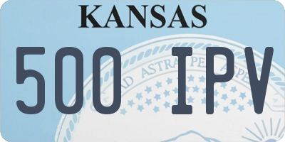 KS license plate 500IPV