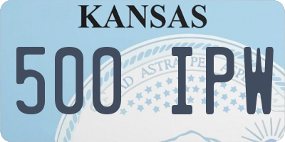 KS license plate 500IPW