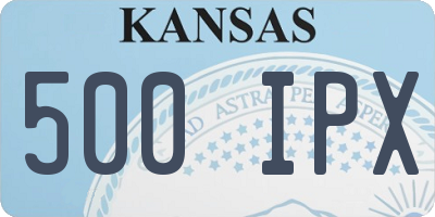 KS license plate 500IPX