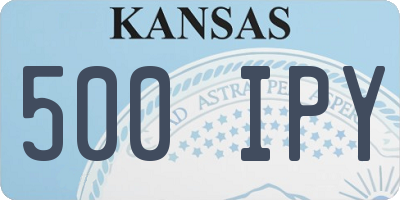 KS license plate 500IPY