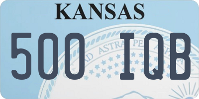 KS license plate 500IQB