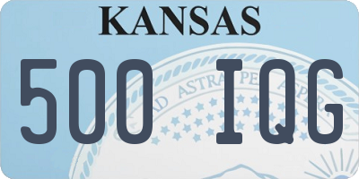KS license plate 500IQG