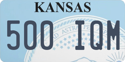 KS license plate 500IQM